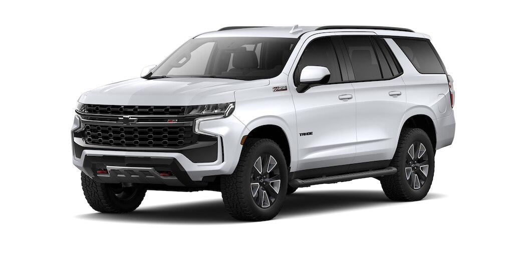 Chevrolet Tahoe 2023, SUV con 3 filas de asientos en color blanco