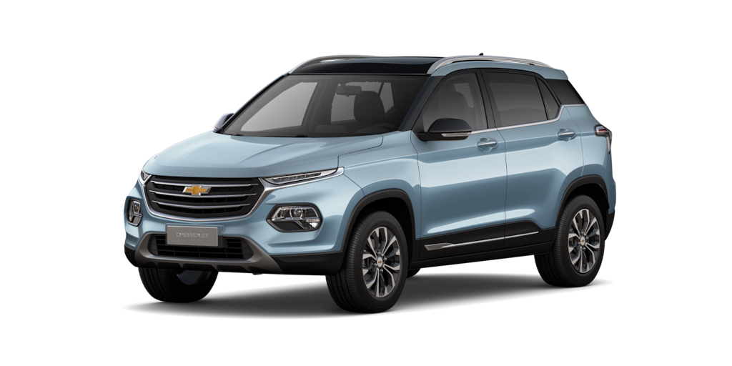 Chevrolet Groove 2025, camioneta pequeña, en color azul persuasión