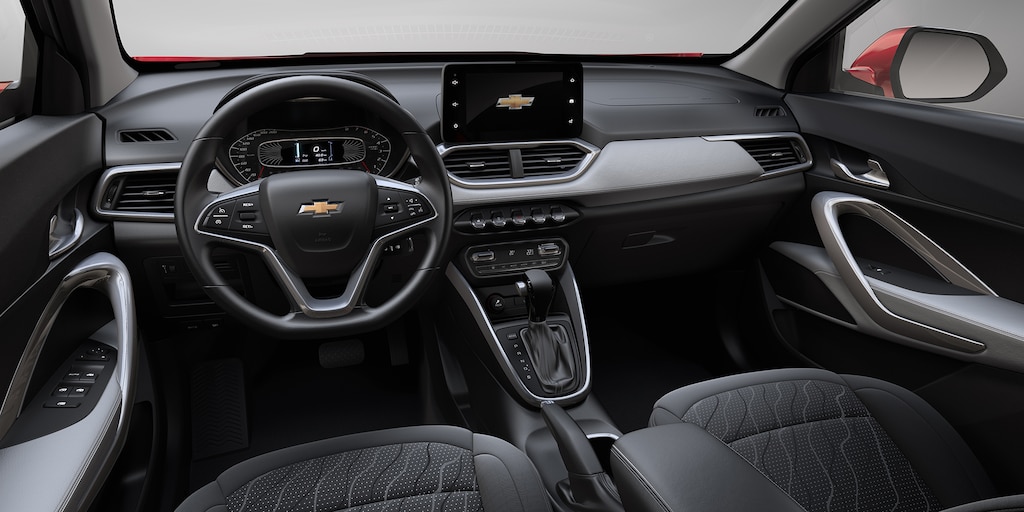 Chevrolet Groove 2025, camioneta pequeña, con interior en tela negro