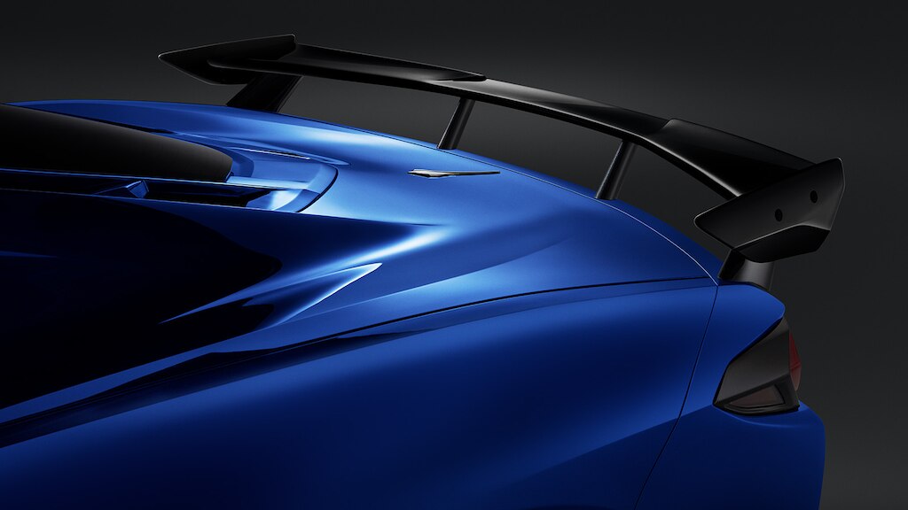Spoiler black para Chevrolet Corvette 2024, carro deportivo de lujo