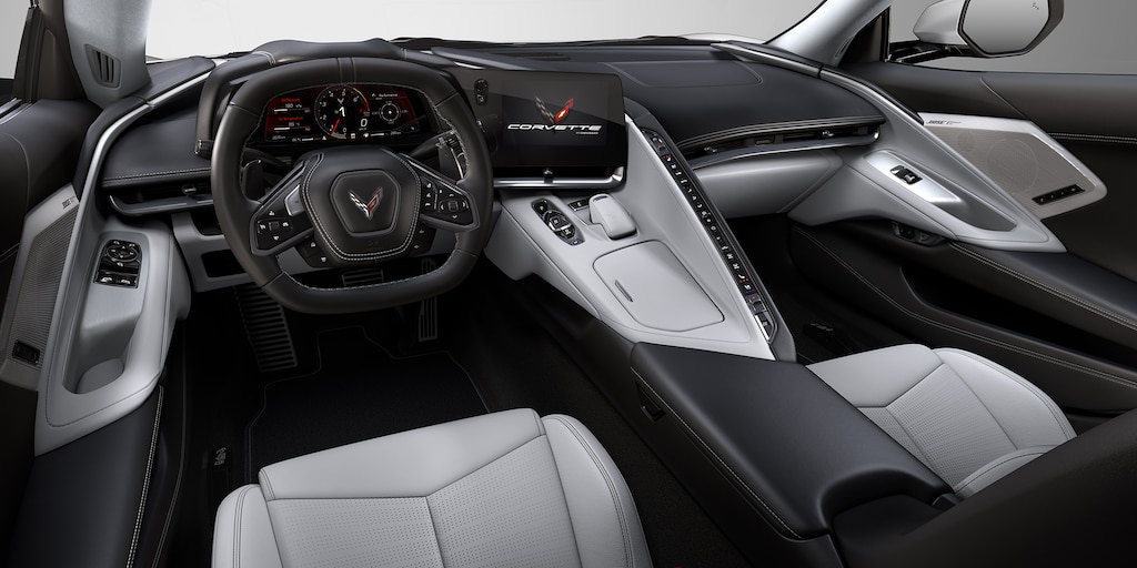 Chevrolet Corvette Stingray 2024 con interior jet black sky cool gray bitono