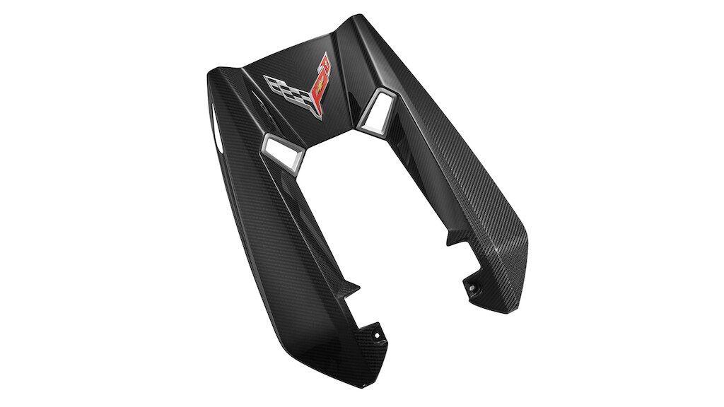 Cubierta de motor en fibra de carbon con emblema para Chevrolet Corvette Z06 2024