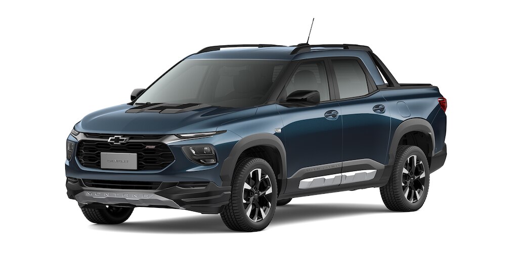  Camioneta pickup compacta Chevrolet versión Montana RS 2025 disponible en color Neptuno
