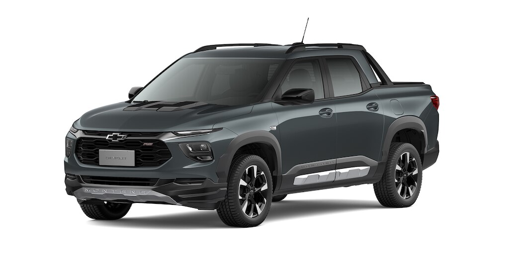 Camioneta pickup compacta Chevrolet Montana 2025 disponible en color Gris Egeo